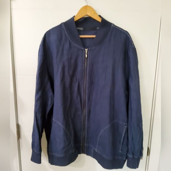 Raffi Linen Bomber Jacket Size XXL